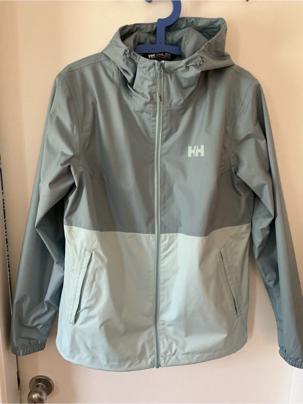 Helly Hansen Two-Tone Gray Hooded Kids Rain Jacket